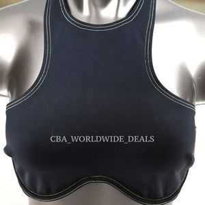 Victoria's Secret Black & Neon Green High Neck Halter Swim Top